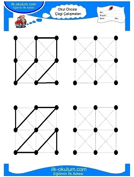 Çocuklar İçin Çizgi Çalışma Sayfaları 